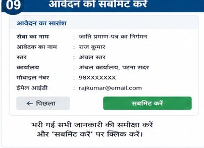 Step 09: CAPTCHA और Final Submission करें — Bihar Caste Certificate Online Apply